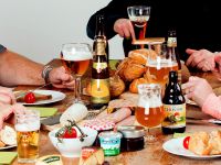 A meal paired with Belgian beers